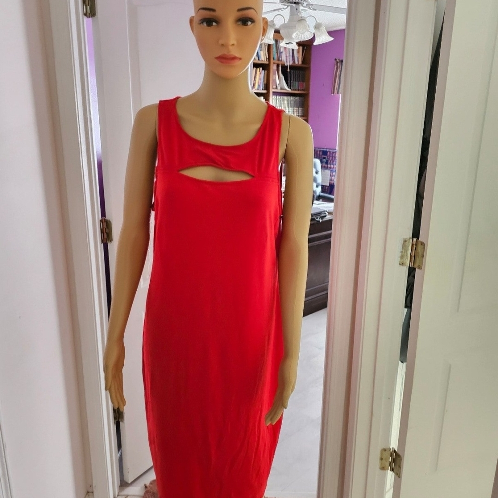Sleeveless Red Cutout Bodycon Dress